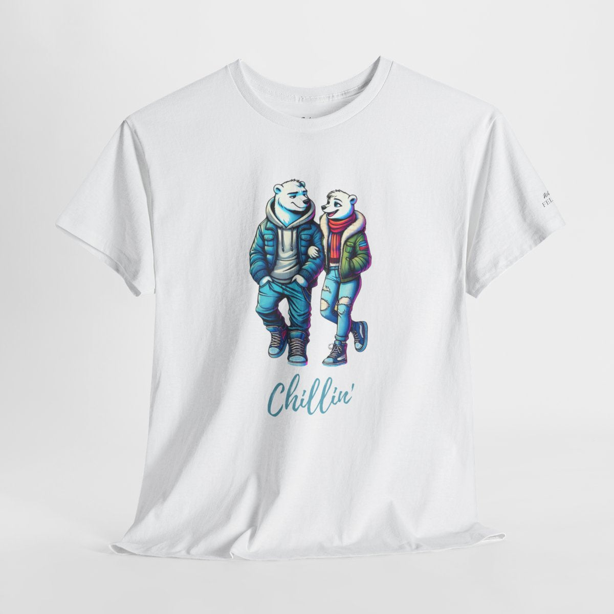 Chillin' Women's T-Shirt featuring a cozy polar bear couple in animal graphic design