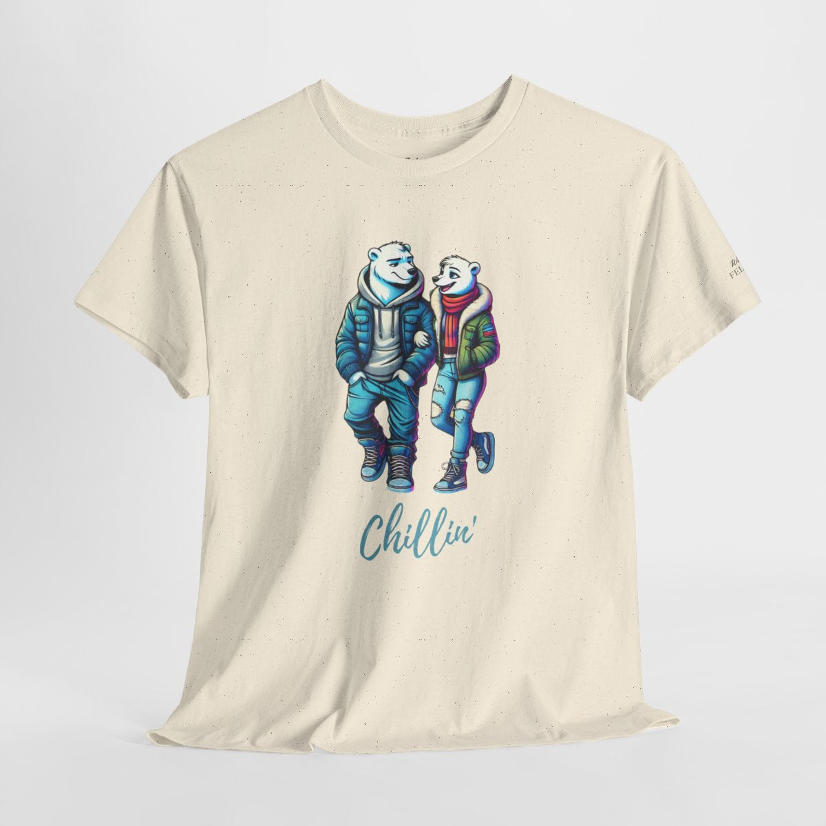 Chillin' Women's T-Shirt featuring a cozy polar bear couple in animal graphic design