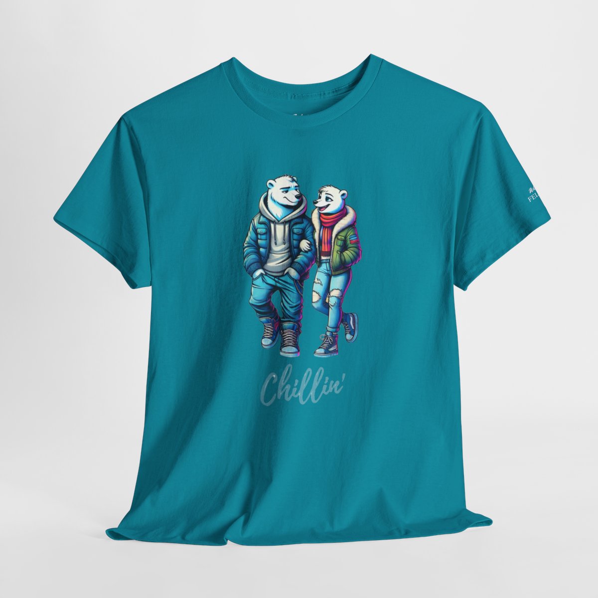 Chillin' Women's T-Shirt featuring a cozy polar bear couple in animal graphic design