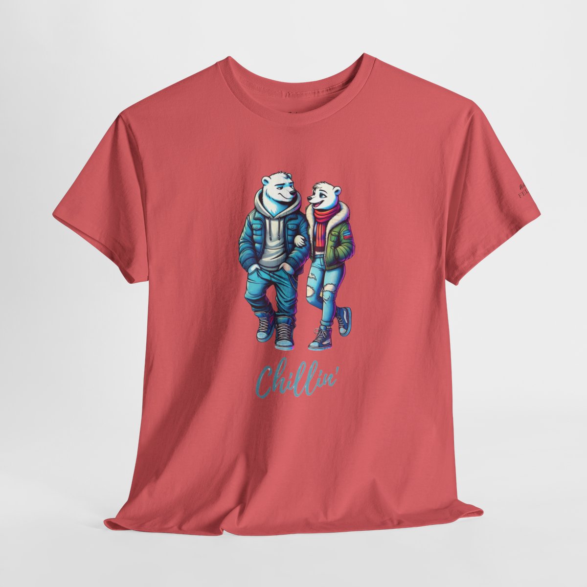 Chillin' Women's T-Shirt featuring a cozy polar bear couple in animal graphic design