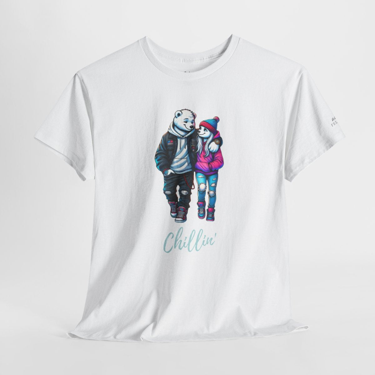 Chillin' Women's T-Shirt featuring a stylish polar bear couple in casual streetwear animal graphic design