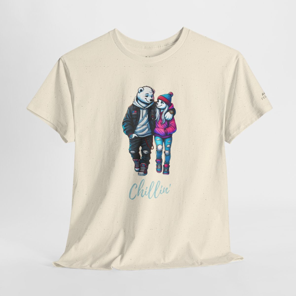 Chillin' Women's T-Shirt featuring a stylish polar bear couple in casual streetwear animal graphic design