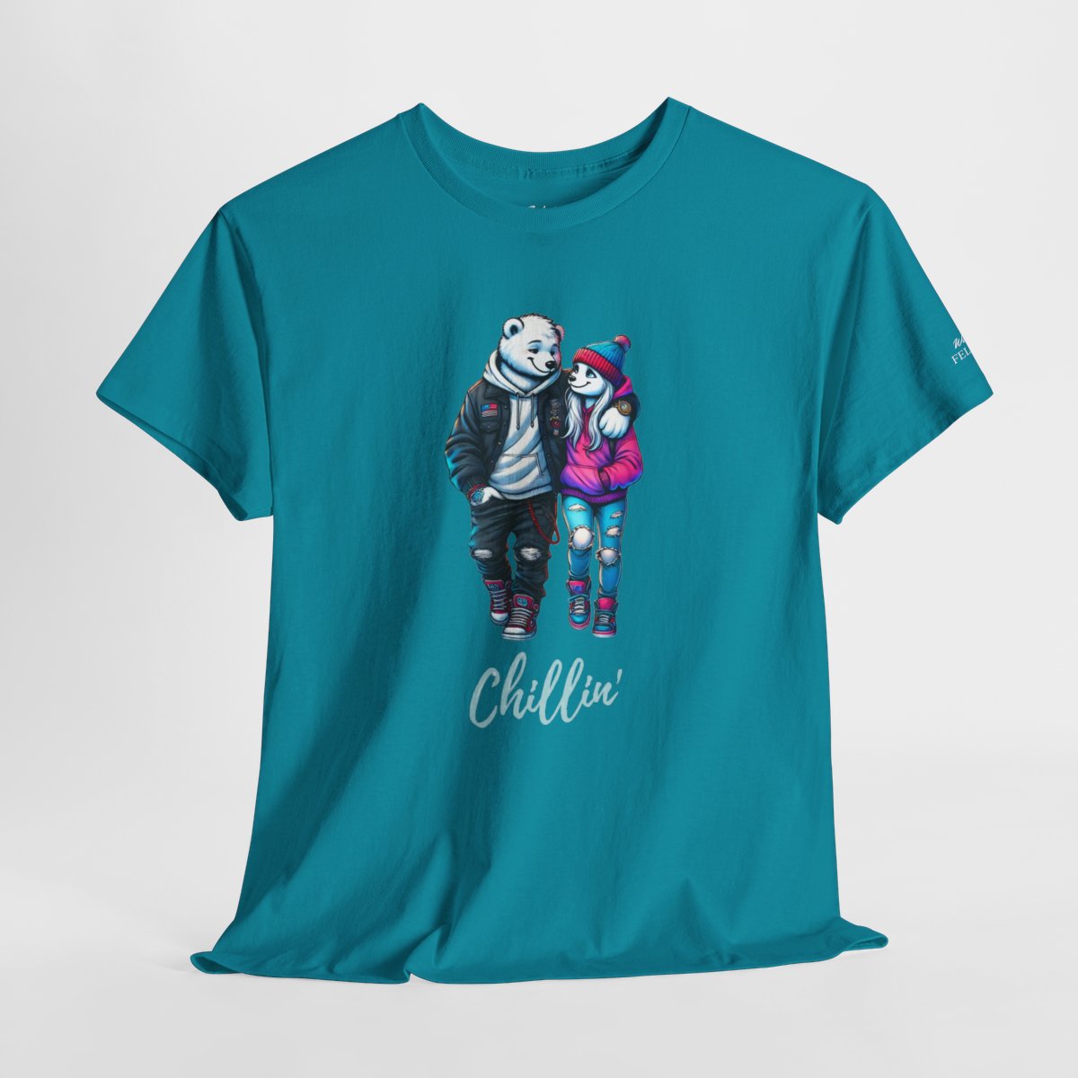 Chillin' Women's T-Shirt featuring a stylish polar bear couple in casual streetwear animal graphic design