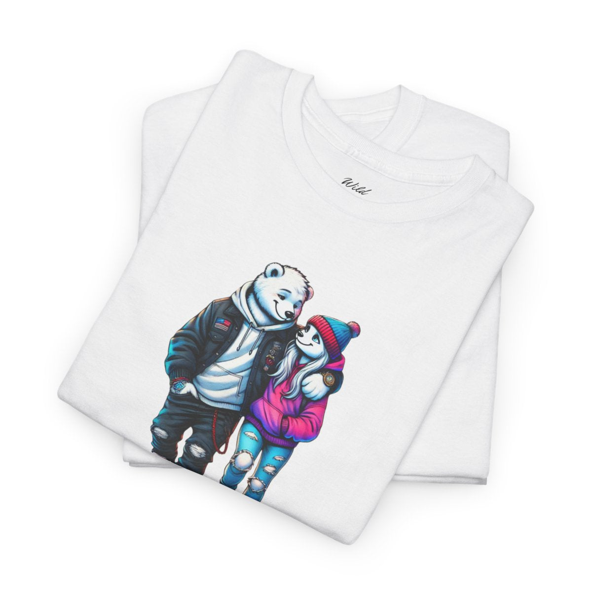 Chillin' Women's T-Shirt featuring a stylish polar bear couple in casual streetwear animal graphic design