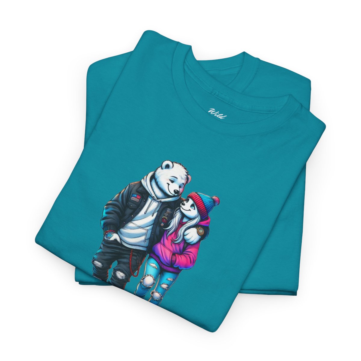 Chillin' Women's T-Shirt featuring a stylish polar bear couple in casual streetwear animal graphic design