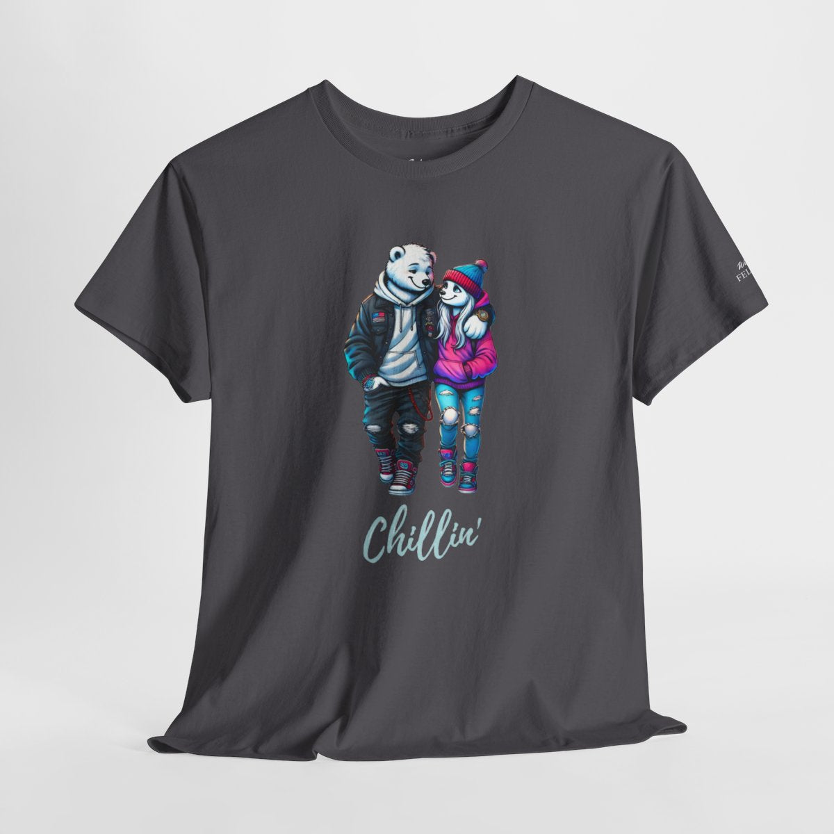 Chillin' Women's T-Shirt featuring a stylish polar bear couple in casual streetwear animal graphic design