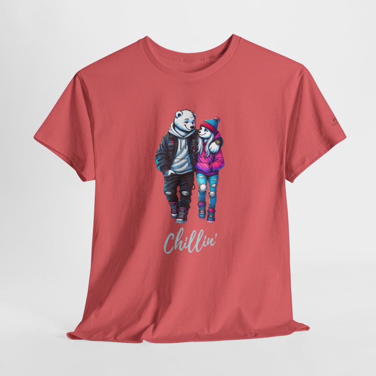 Chillin' Women's T-Shirt featuring a stylish polar bear couple in casual streetwear animal graphic design