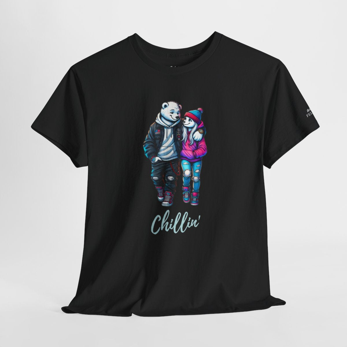 Chillin' Women's T-Shirt featuring a stylish polar bear couple in casual streetwear animal graphic design