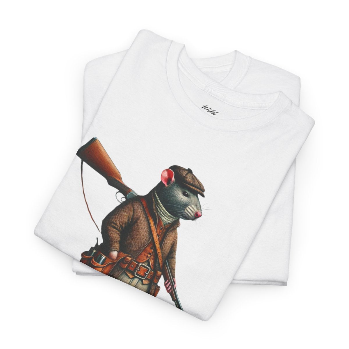 "It's Game Time, Buddy!" Women's Heavy Cotton T-Shirt featuring a bold rat hunter design