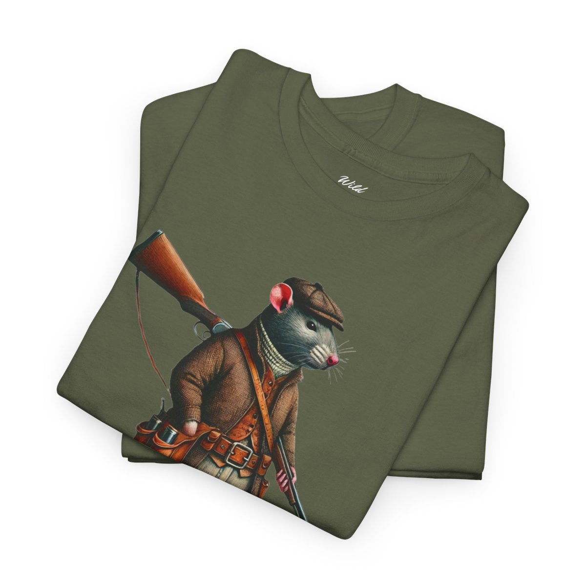 "It's Game Time, Buddy!" Women's Heavy Cotton T-Shirt featuring a bold rat hunter design