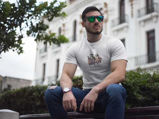 Men's heavy cotton t-shirt featuring a dapper crocodile couple in luxury outfits