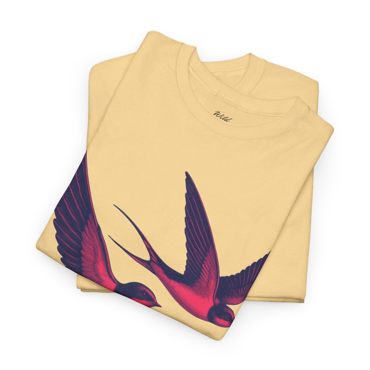 "Swallow Your Dreams" Women's Heavy Cotton T-Shirt featuring soaring swallows love design