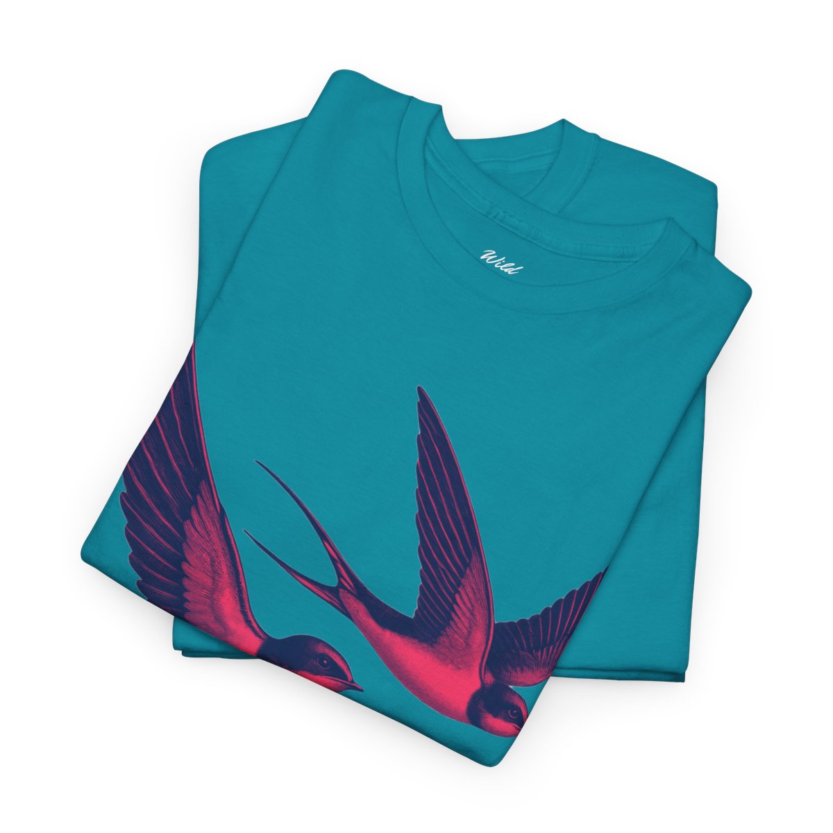 "Swallow Your Dreams" Women's Heavy Cotton T-Shirt featuring soaring swallows love design