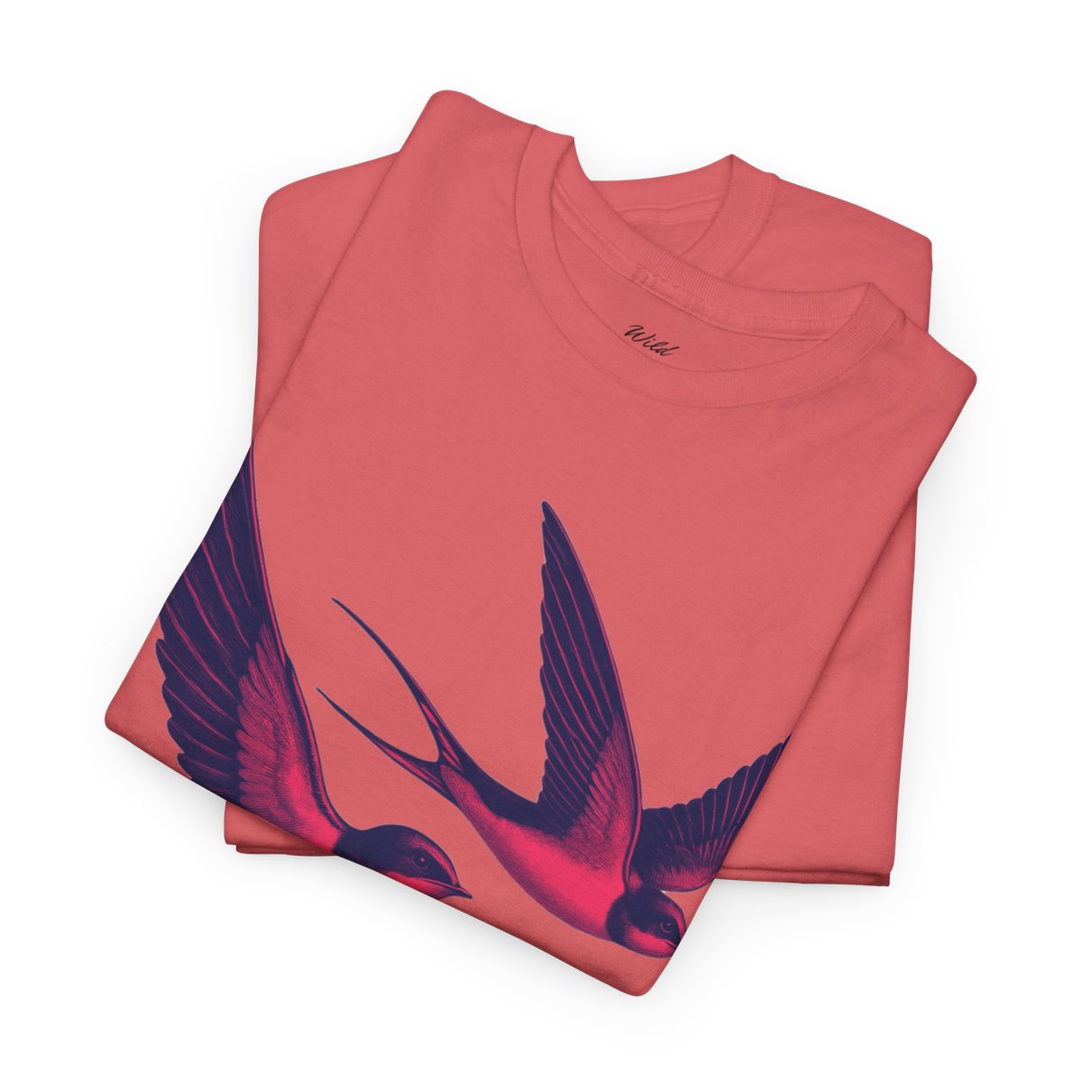 "Swallow Your Dreams" Women's Heavy Cotton T-Shirt featuring soaring swallows love design