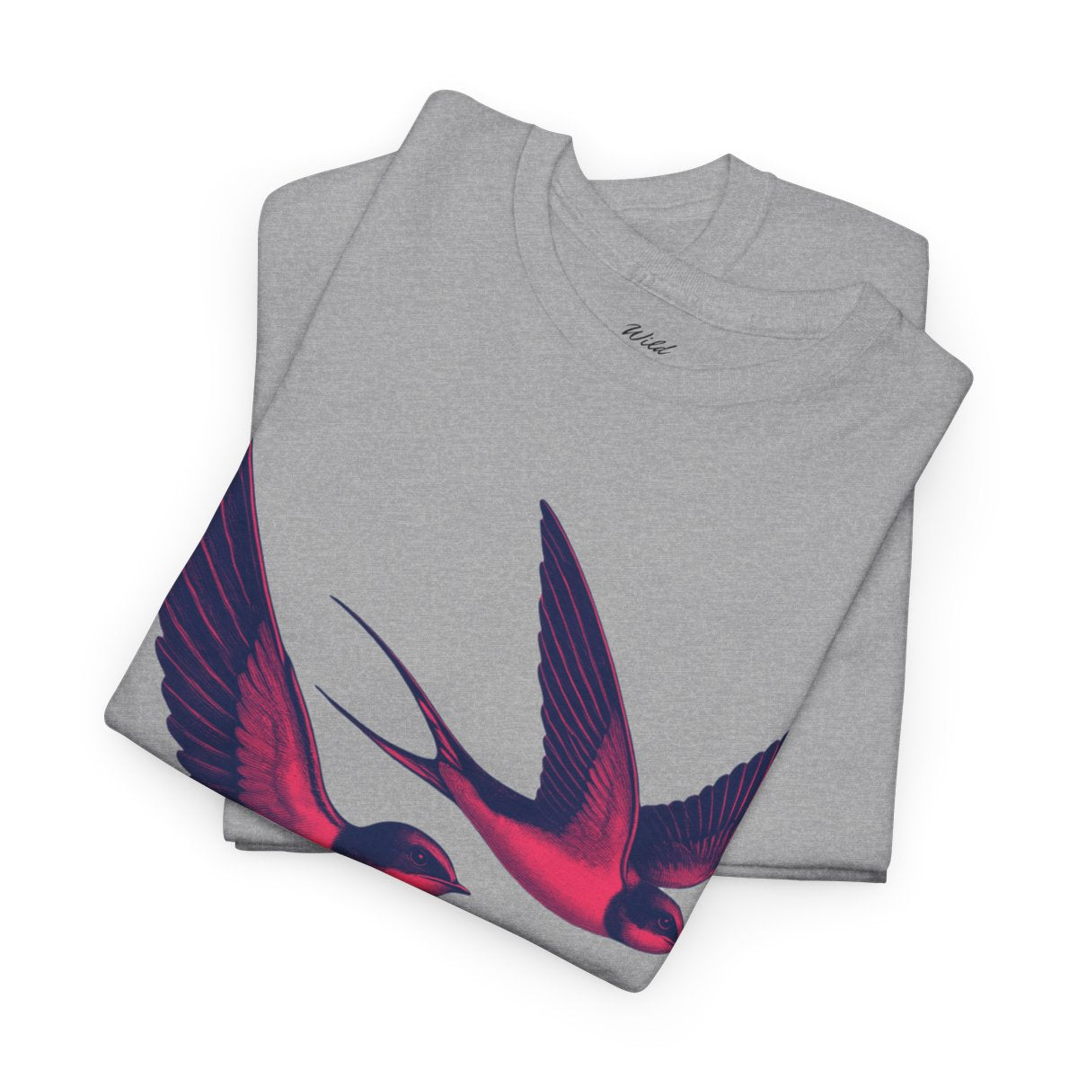 "Swallow Your Dreams" Women's Heavy Cotton T-Shirt featuring soaring swallows love design