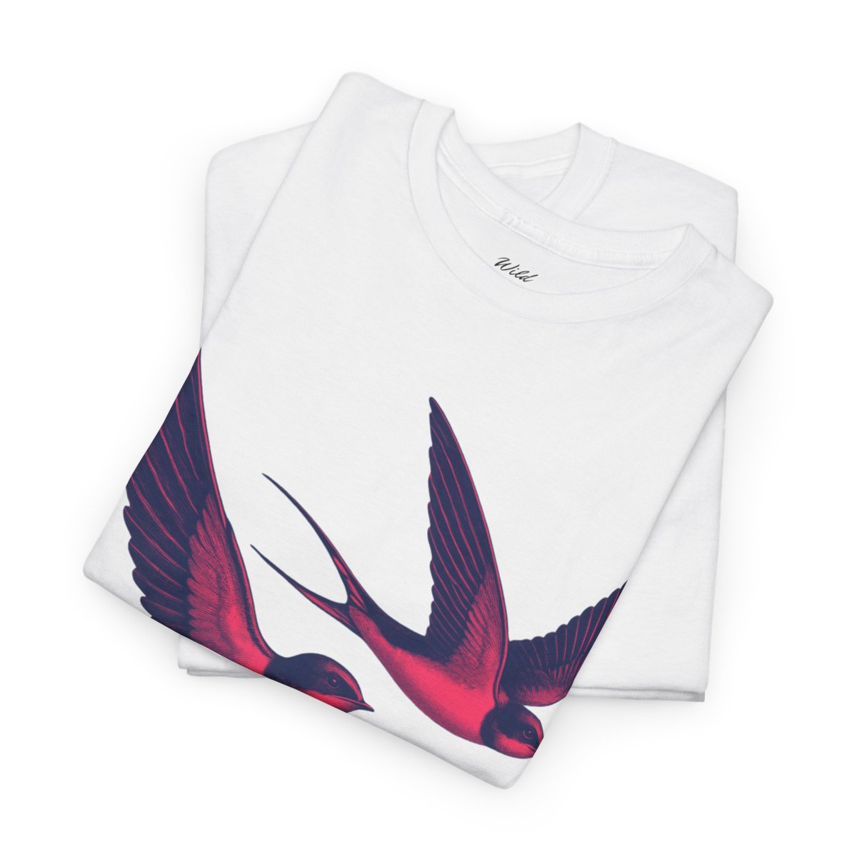 "Swallow Your Dreams" Women's Heavy Cotton T-Shirt featuring soaring swallows love design