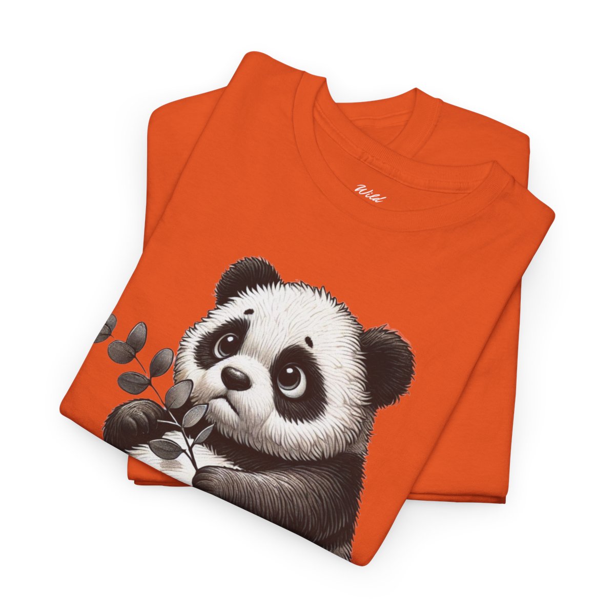 "What's Left for Us?" Women's Heavy Cotton T-Shirt featuring a thoughtful panda holding a branch design